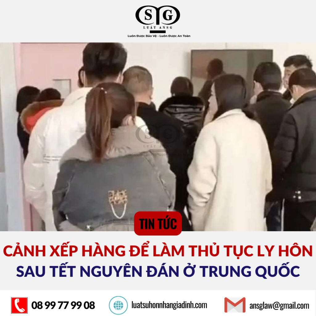 Canh xep hang lam thu tuc ly hon sau tet nguyen dan o trung quoc