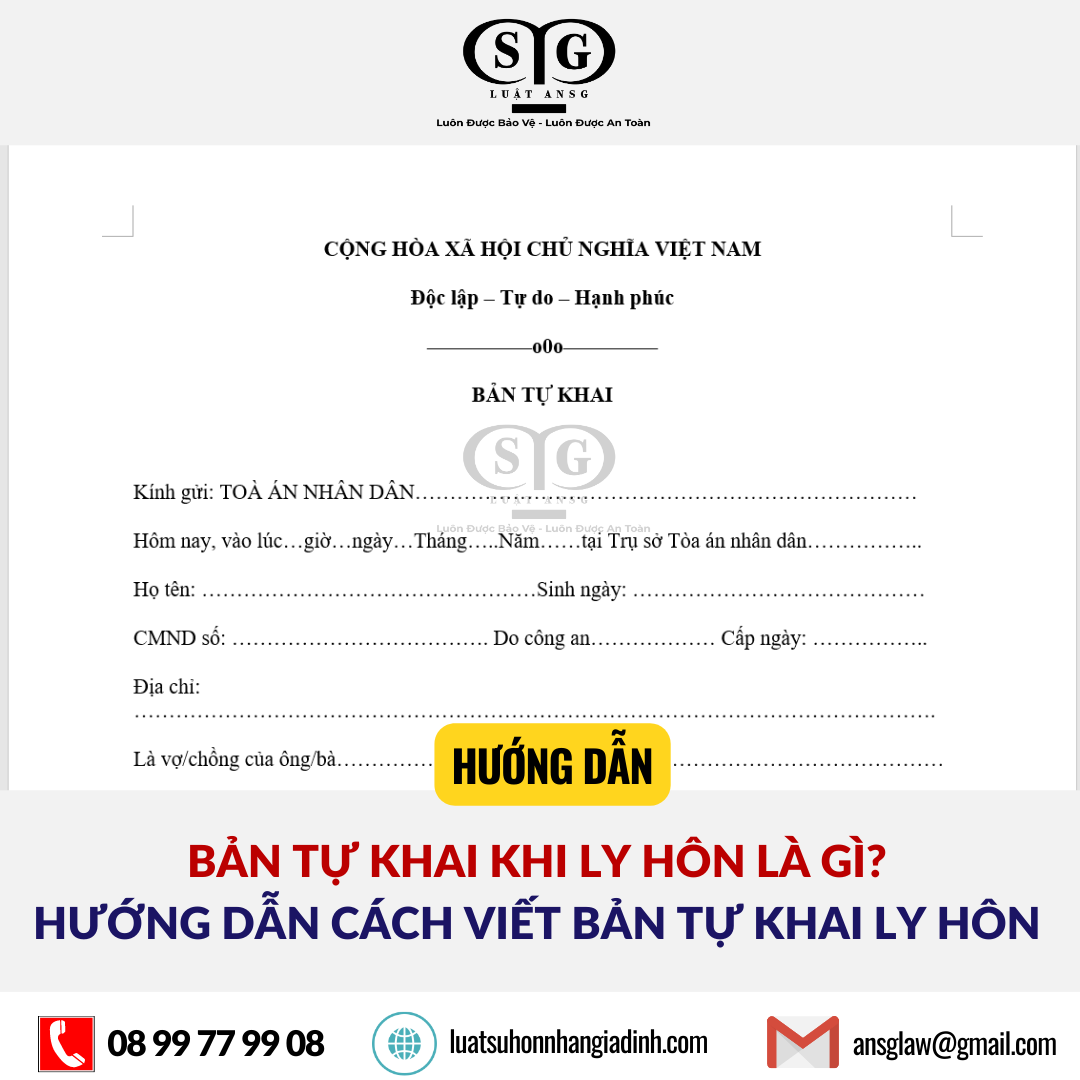 Huong dan cach viet ban tu khai khi ly hon