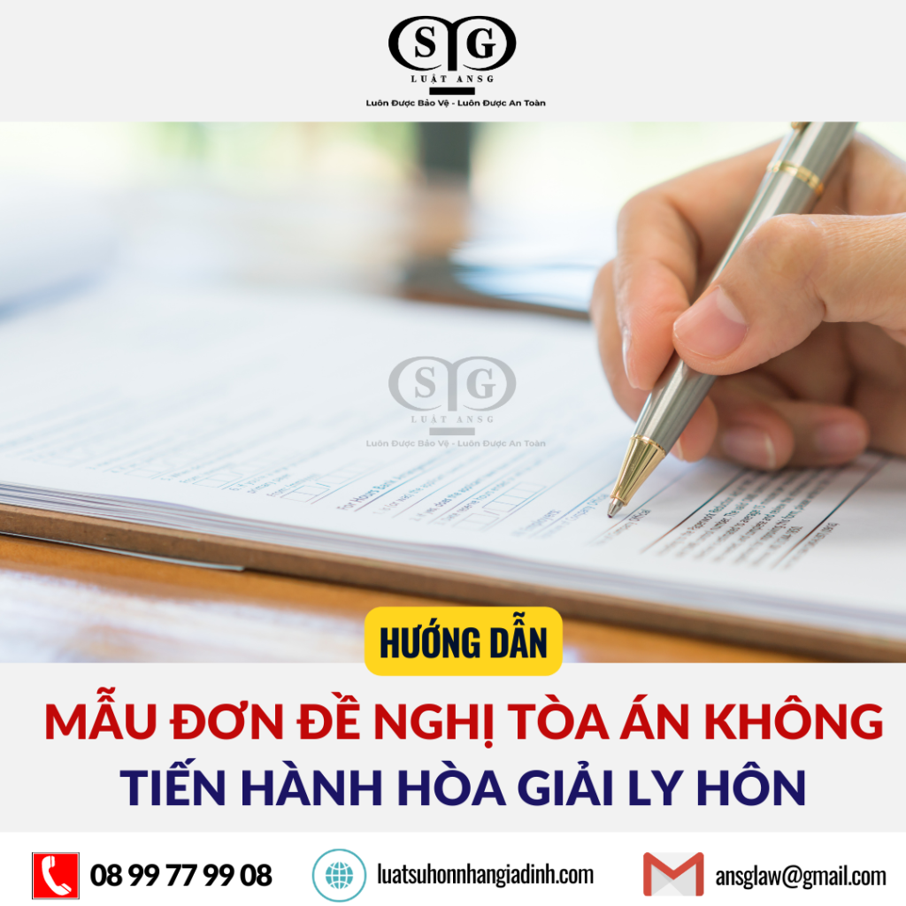 Mẫu đơn không tiến hành hòa giải ly hôn
