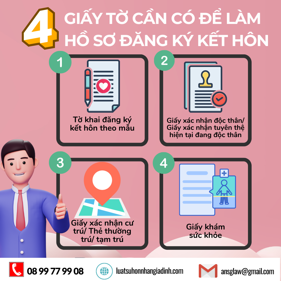 4 giấy tờ cần có để làm hồ sơ đăng ký kết hôn