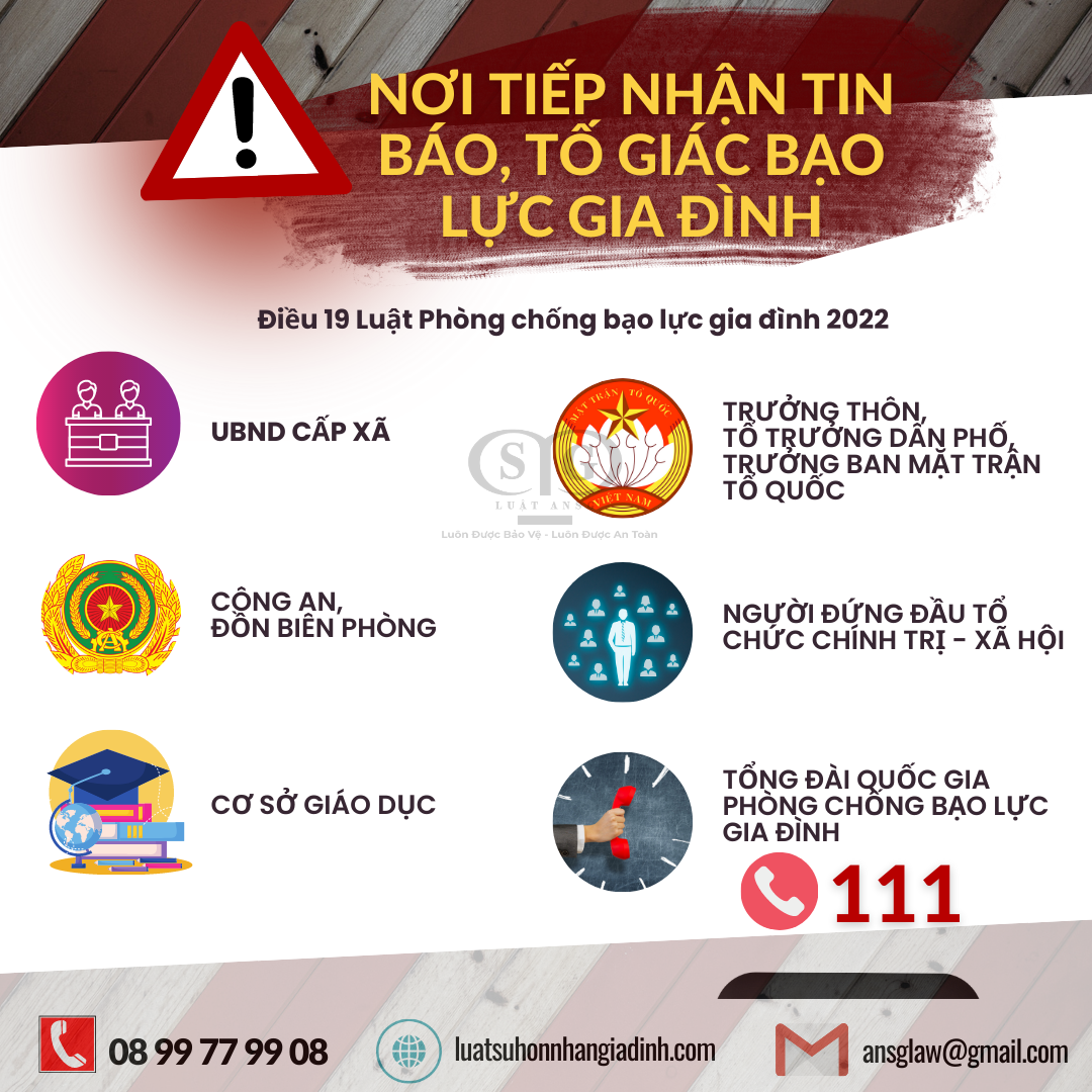 Nơi tiếp nhận tin báo tố giác bạo lực gia đình