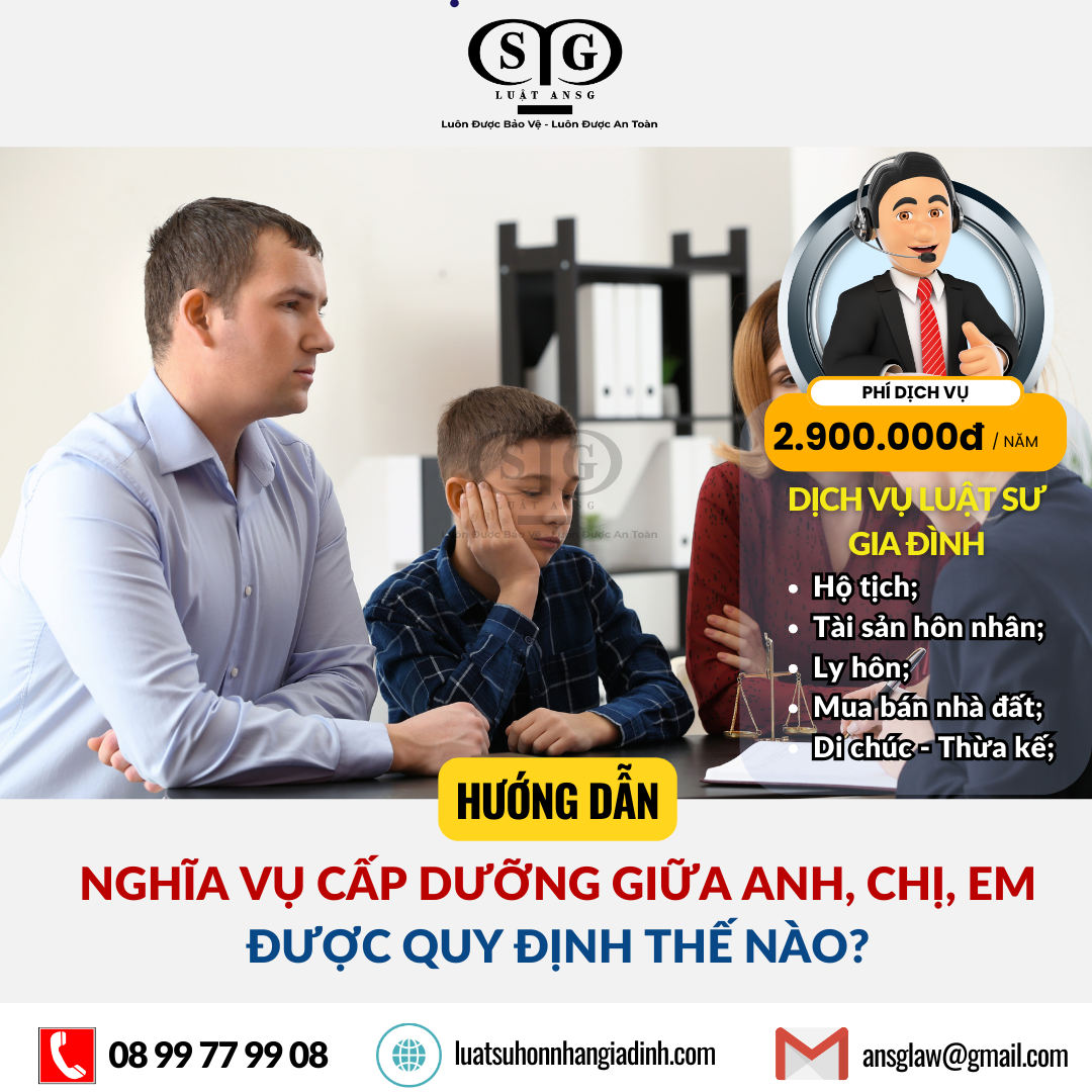 Nghĩa vụ cấp dưỡng giữa anh, chị, em được quy định thế nào