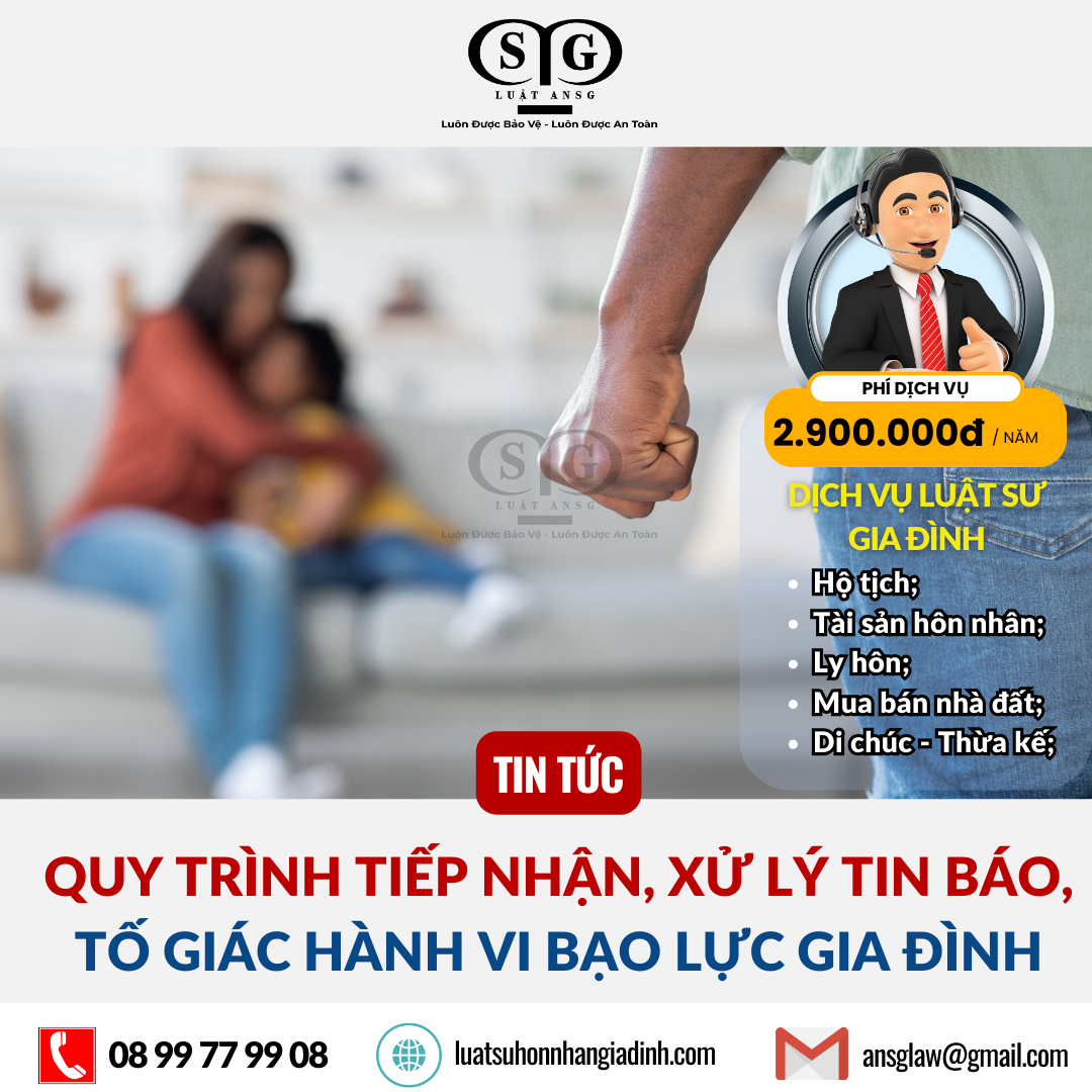 Quy trình tiếp nhận, xử lý tin báo, tố giác hành vi bạo lực gia đình