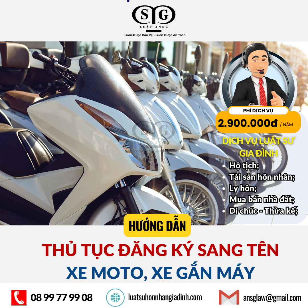 Thủ tục đăng ký sang tên xe moto, xe gắn máy